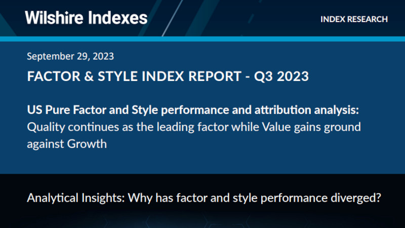 Factor & Style Index Report - Q3 2023